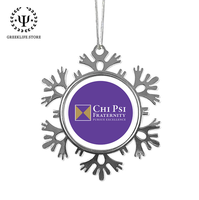 Chi Psi Christmas Ornament - Snowflake Metal