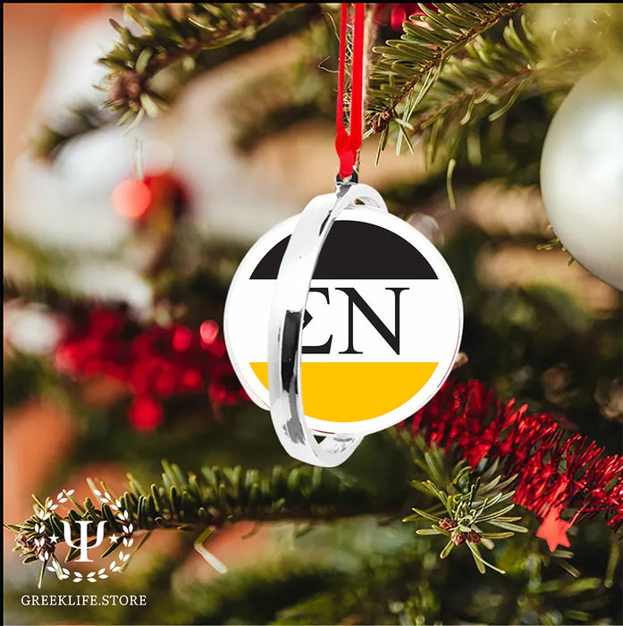 Sigma Nu Christmas Reversible Flat Round Ornament