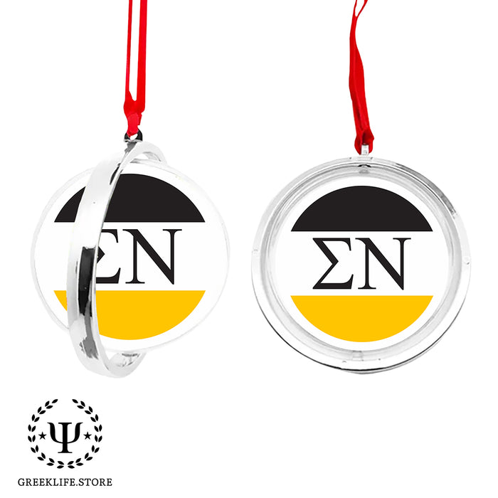 Sigma Nu Christmas Reversible Flat Round Ornament
