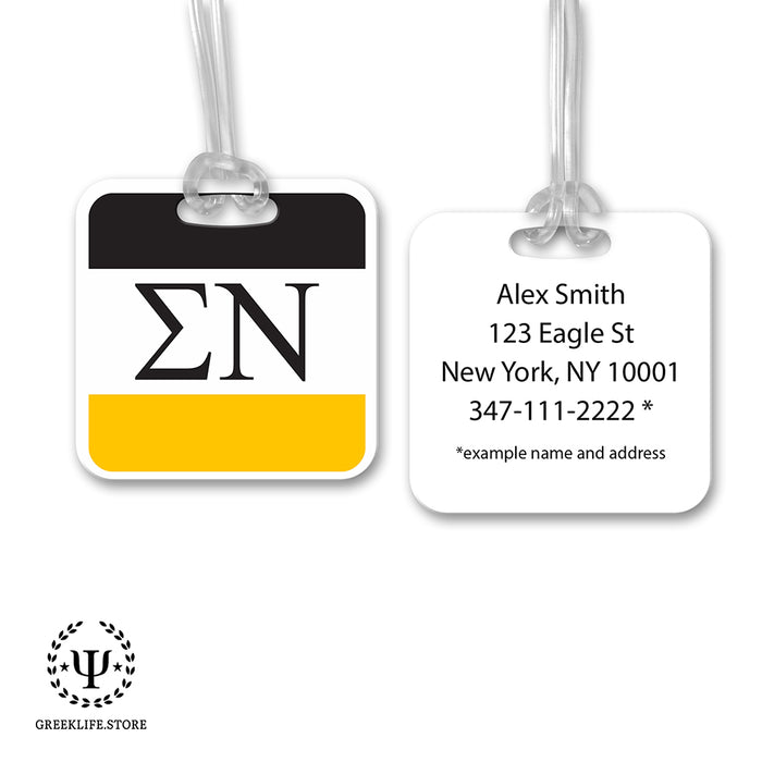 Sigma Nu Luggage Bag Tag (square)