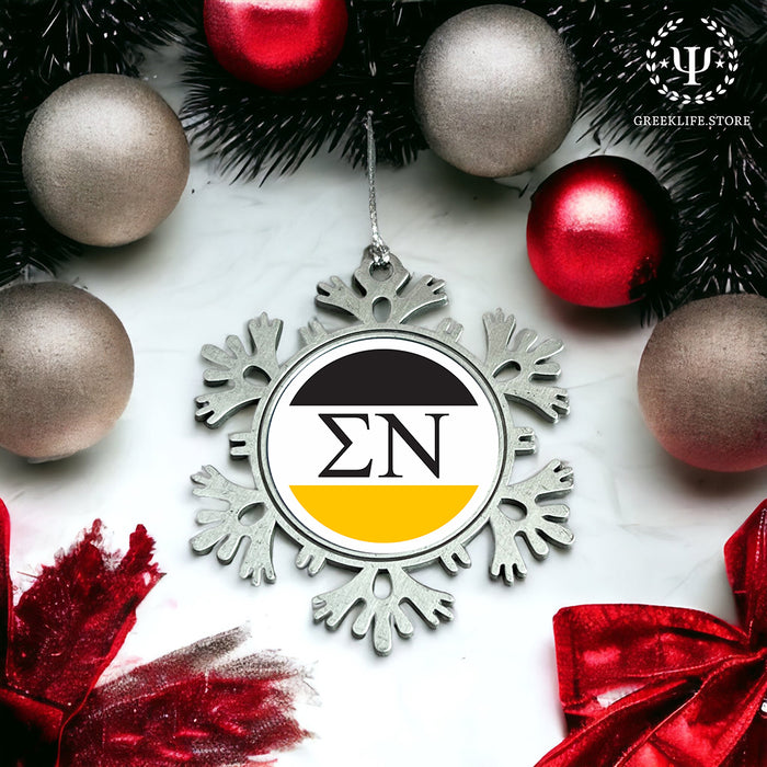 Sigma Nu Christmas Ornament - Snowflake Metal