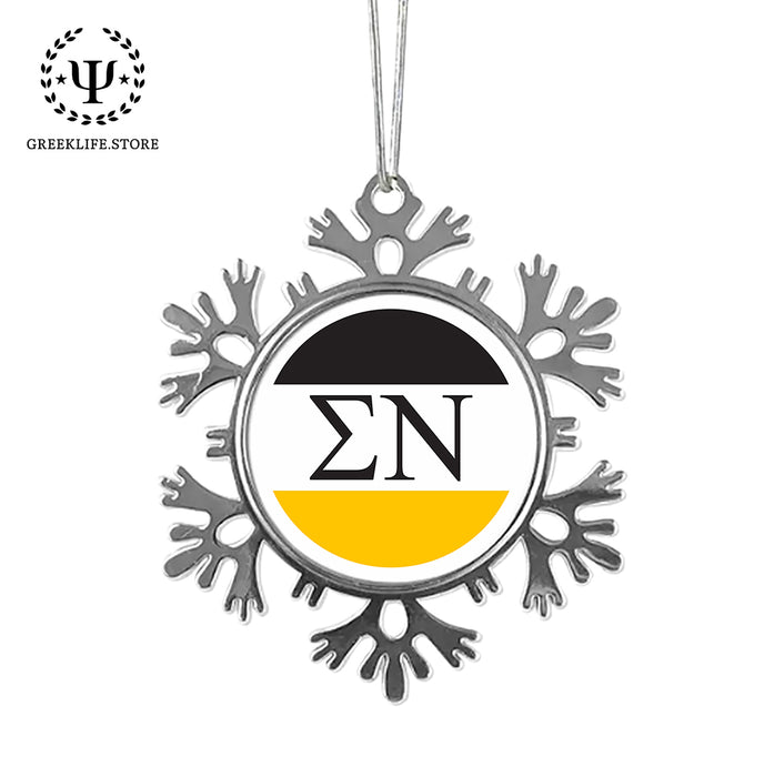 Sigma Nu Christmas Ornament - Snowflake Metal