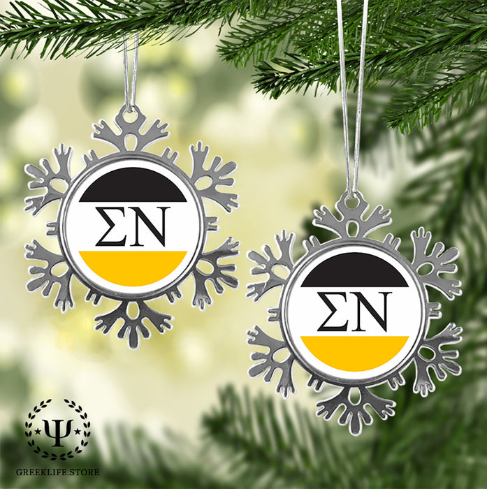 Sigma Nu Christmas Ornament - Snowflake Metal