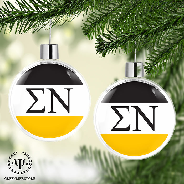Sigma Nu Christmas Ornament Flat Round