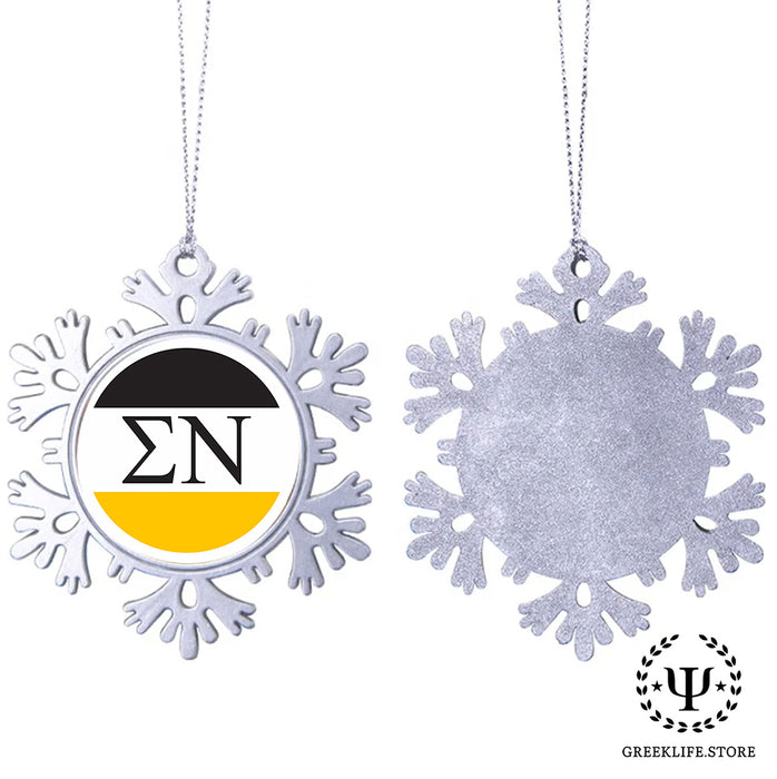 Sigma Nu Christmas Ornament - Snowflake Metal