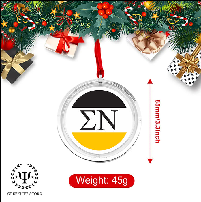 Sigma Nu Christmas Reversible Flat Round Ornament