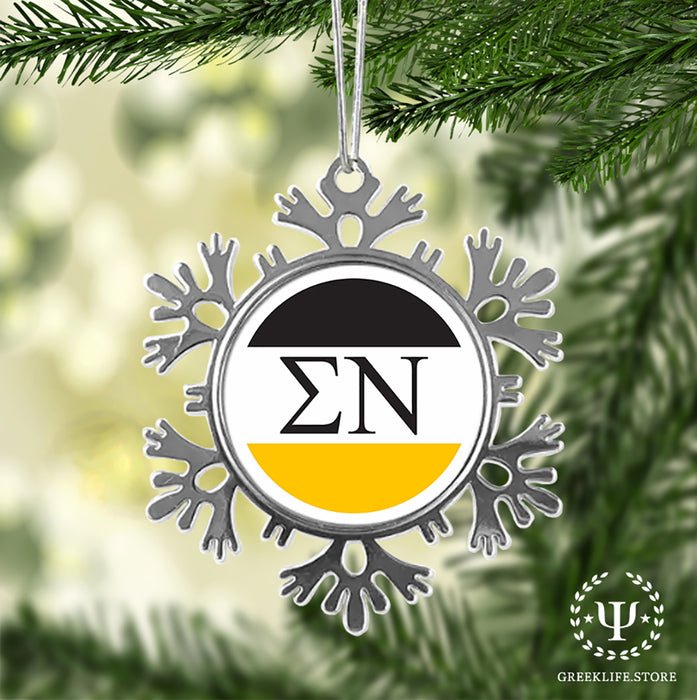 Sigma Nu Christmas Ornament - Snowflake Metal