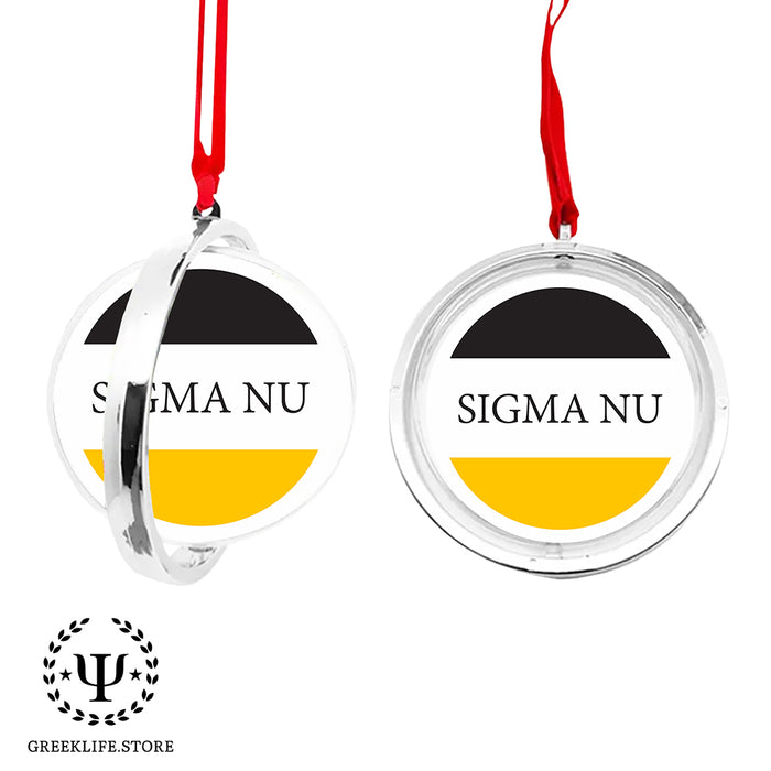 Sigma Nu Christmas Reversible Flat Round Ornament