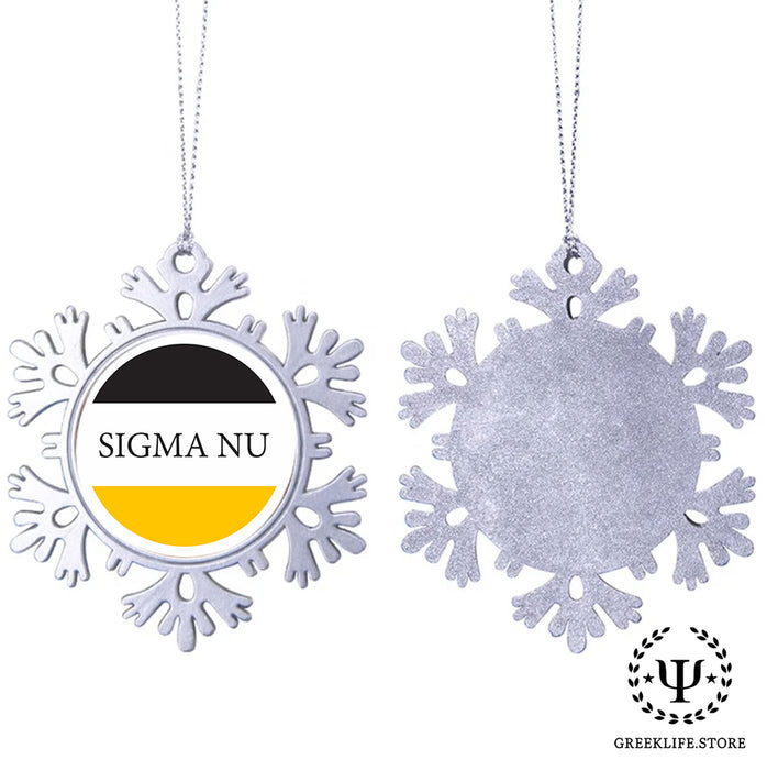 Sigma Nu Christmas Ornament - Snowflake Metal