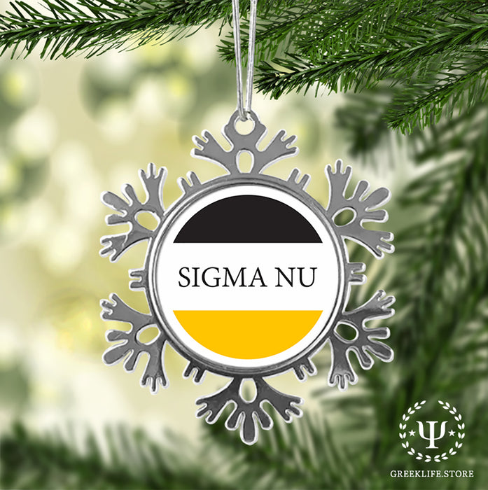 Sigma Nu Christmas Ornament - Snowflake Metal