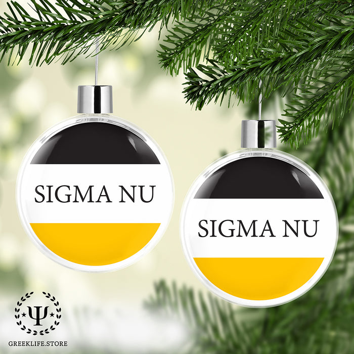 Sigma Nu Christmas Ornament Flat Round