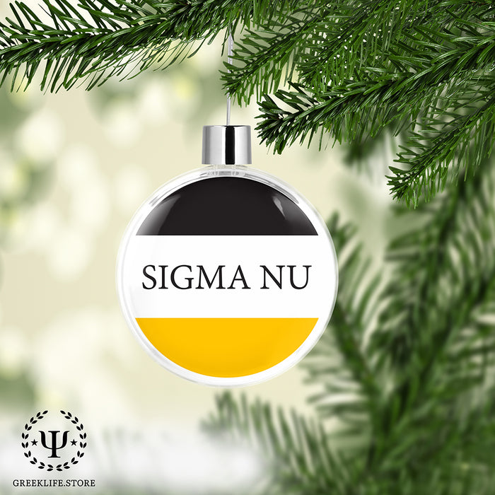 Sigma Nu Christmas Ornament Flat Round