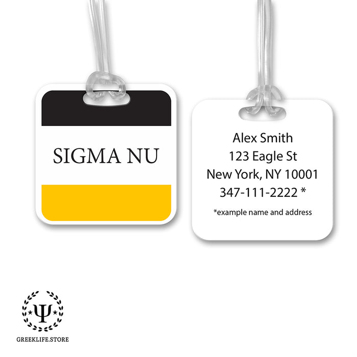 Sigma Nu Luggage Bag Tag (square)