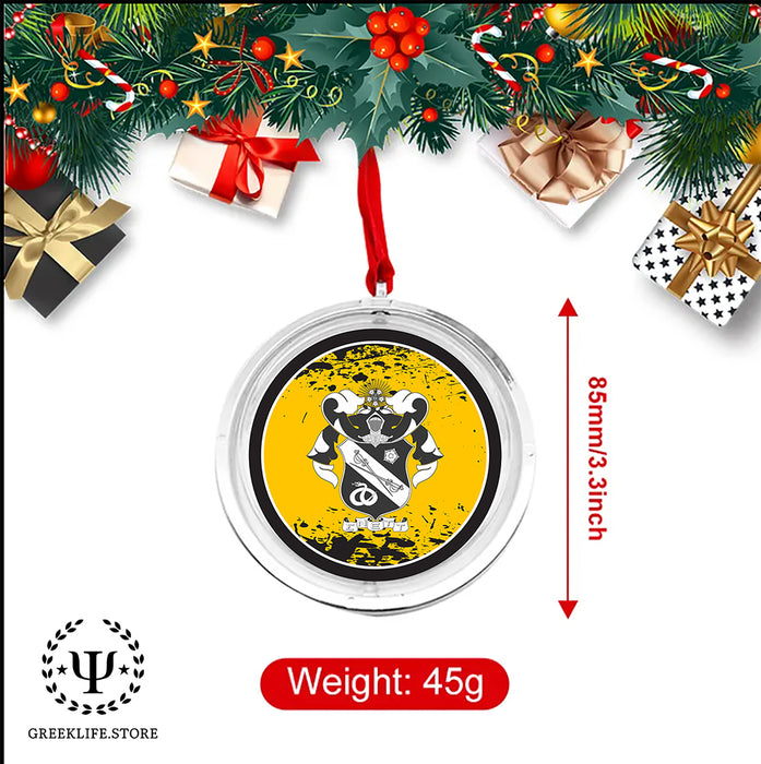 Sigma Nu Christmas Reversible Flat Round Ornament