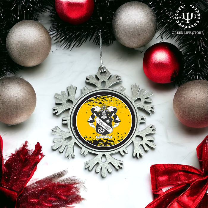 Sigma Nu Christmas Ornament - Snowflake Metal