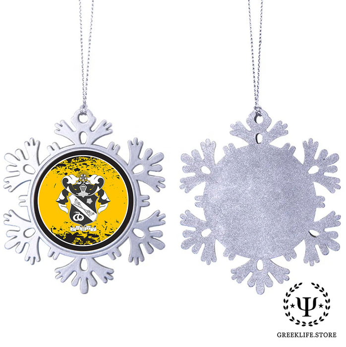 Sigma Nu Christmas Ornament - Snowflake Metal