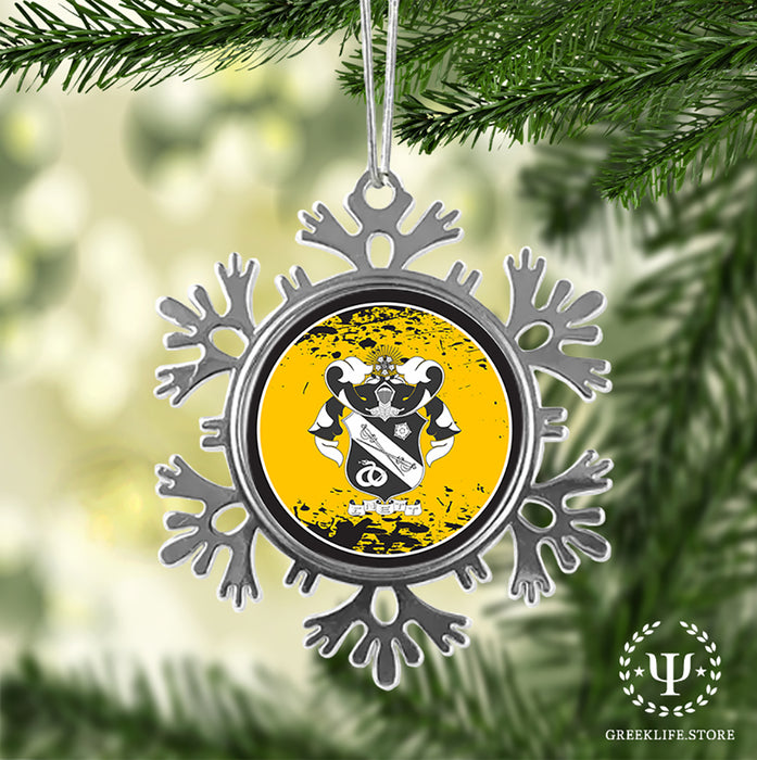 Sigma Nu Christmas Ornament - Snowflake Metal