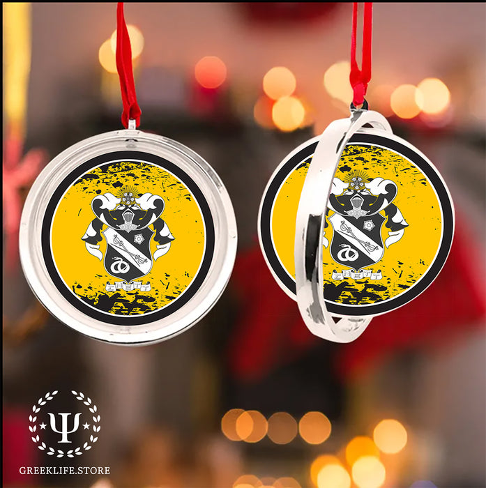 Sigma Nu Christmas Reversible Flat Round Ornament