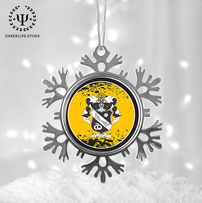 Sigma Nu Christmas Ornament - Snowflake Metal