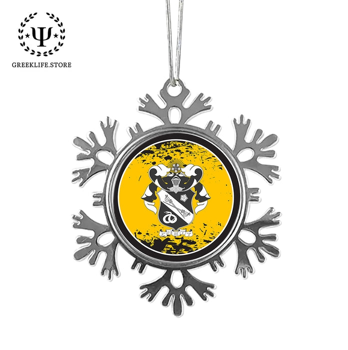 Sigma Nu Christmas Ornament - Snowflake Metal