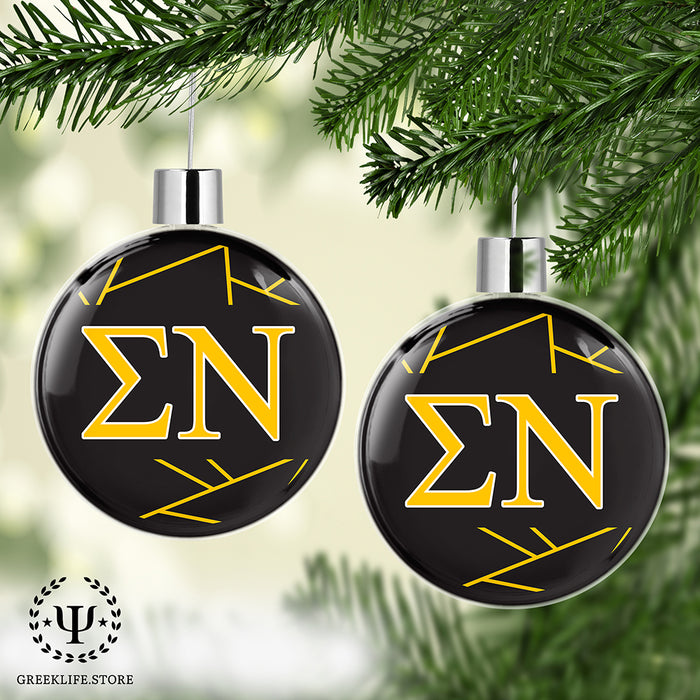 Sigma Nu Christmas Ornament Flat Round