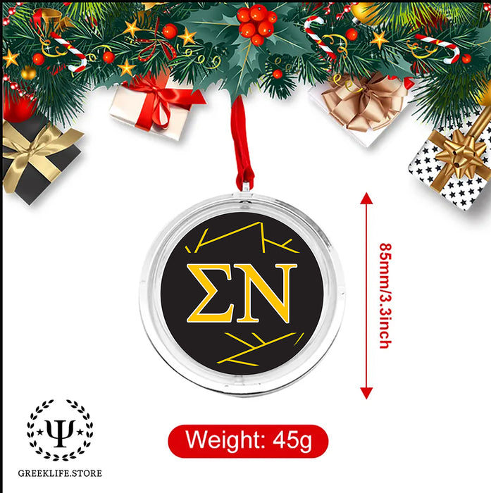 Sigma Nu Christmas Reversible Flat Round Ornament