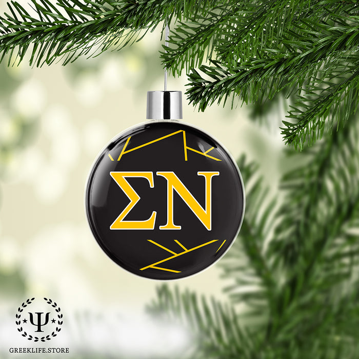 Sigma Nu Christmas Ornament Flat Round