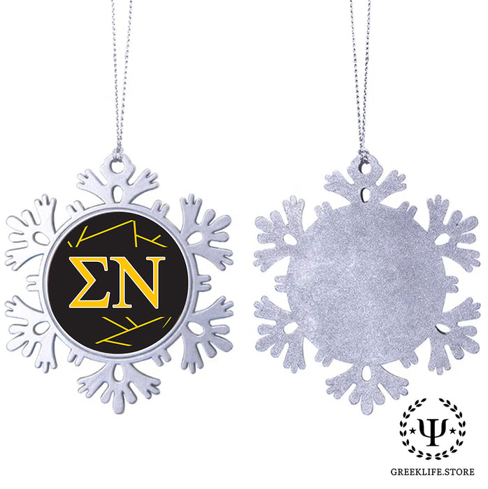 Sigma Nu Christmas Ornament - Snowflake Metal
