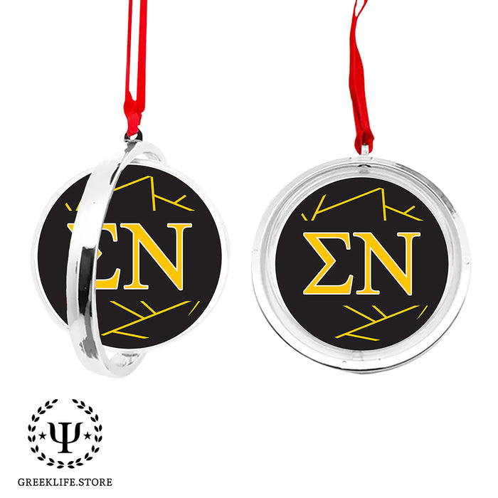 Sigma Nu Christmas Reversible Flat Round Ornament