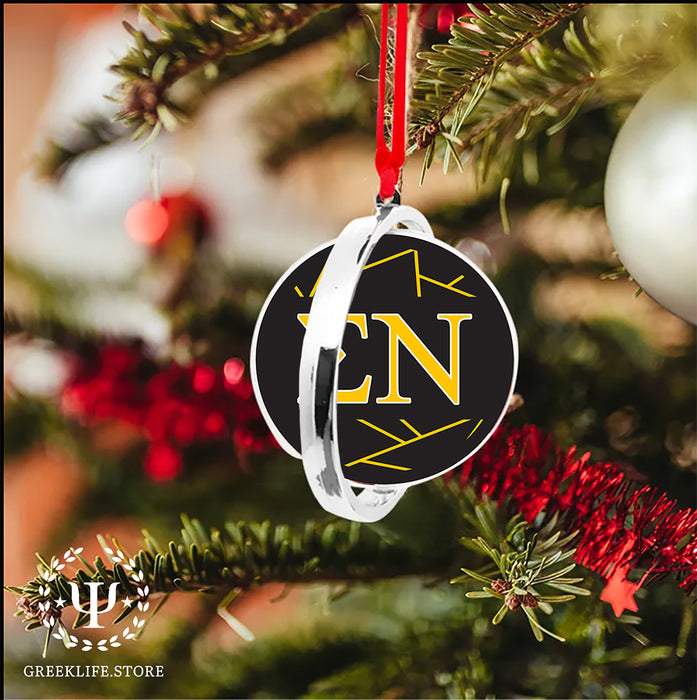 Sigma Nu Christmas Reversible Flat Round Ornament