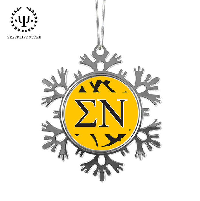 Sigma Nu Christmas Ornament - Snowflake Metal