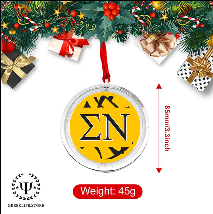 Sigma Nu Christmas Reversible Flat Round Ornament