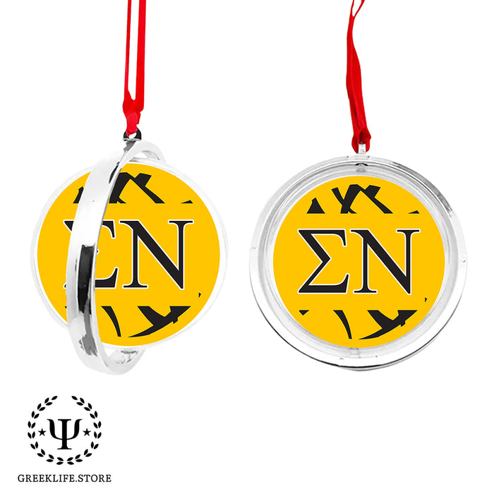 Sigma Nu Christmas Reversible Flat Round Ornament