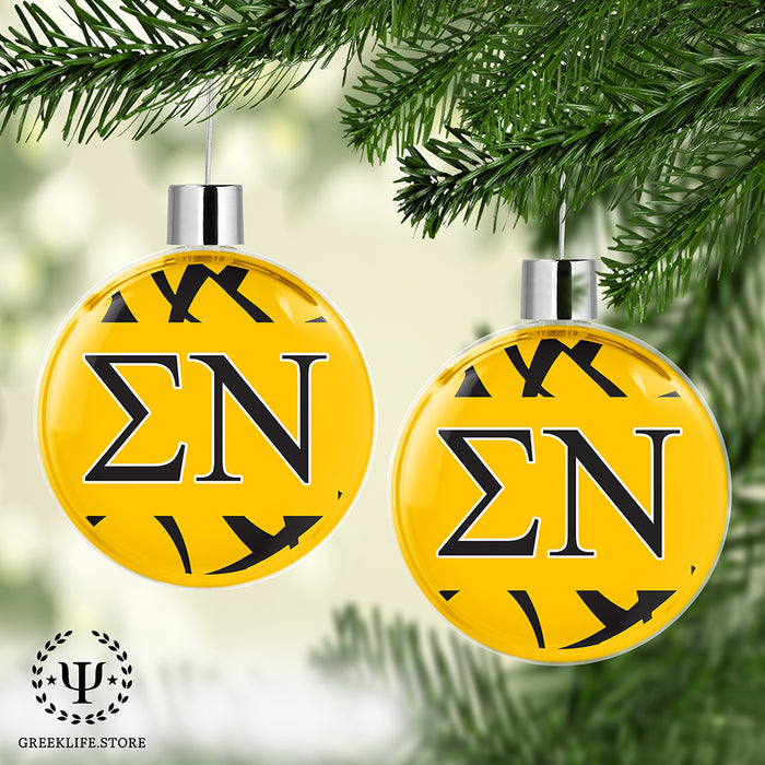 Sigma Nu Christmas Ornament Flat Round