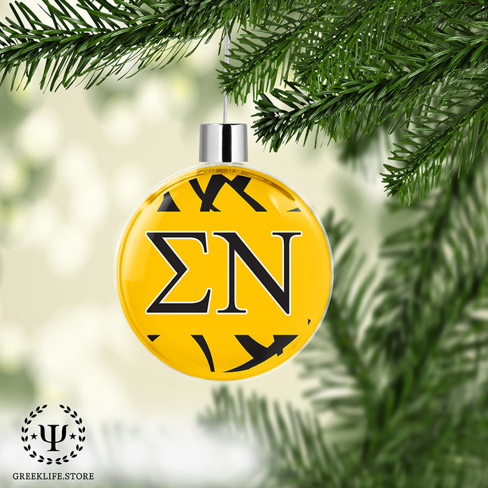 Sigma Nu Christmas Ornament Flat Round