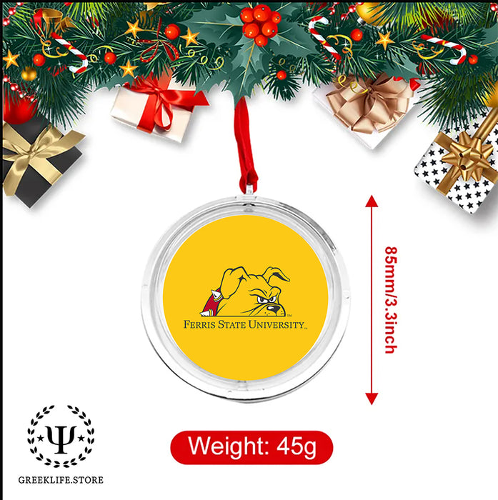Ferris State University Christmas Reversible Flat Round Ornament