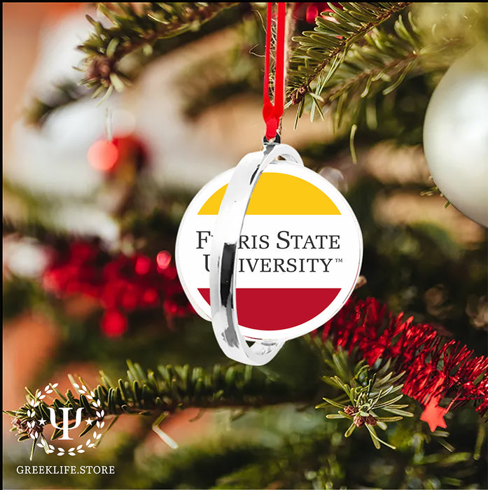 Ferris State University Christmas Reversible Flat Round Ornament