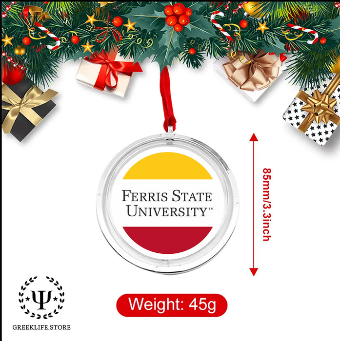 Ferris State University Christmas Reversible Flat Round Ornament