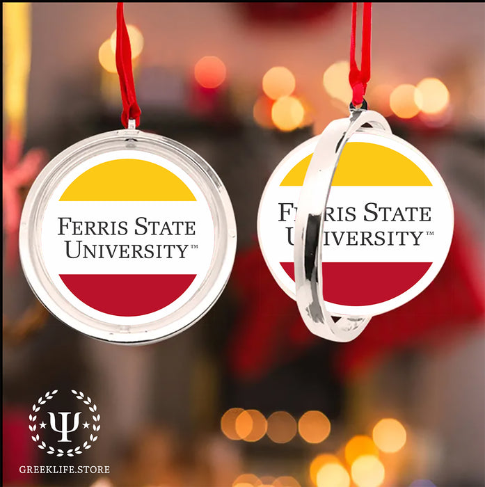 Ferris State University Christmas Reversible Flat Round Ornament