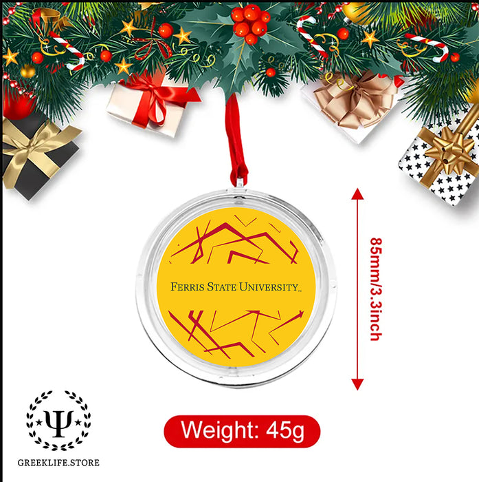 Ferris State University Christmas Reversible Flat Round Ornament