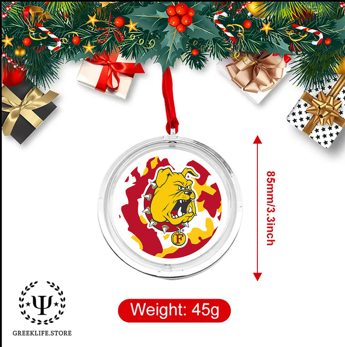 Ferris State University Christmas Reversible Flat Round Ornament