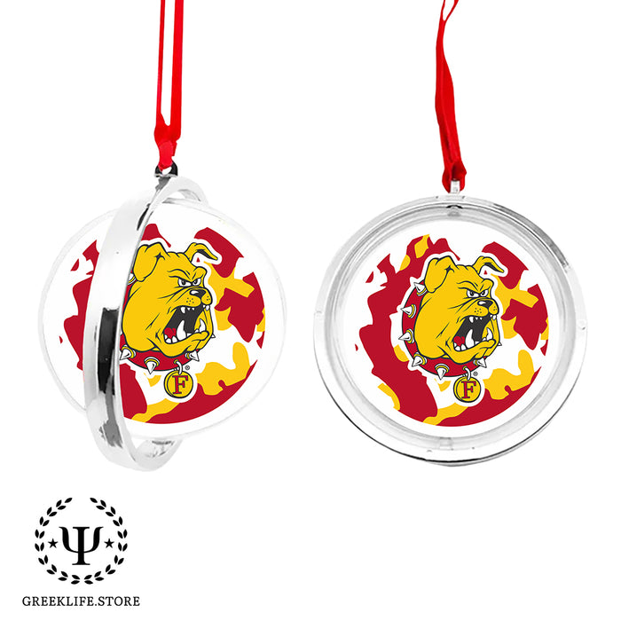Ferris State University Christmas Reversible Flat Round Ornament