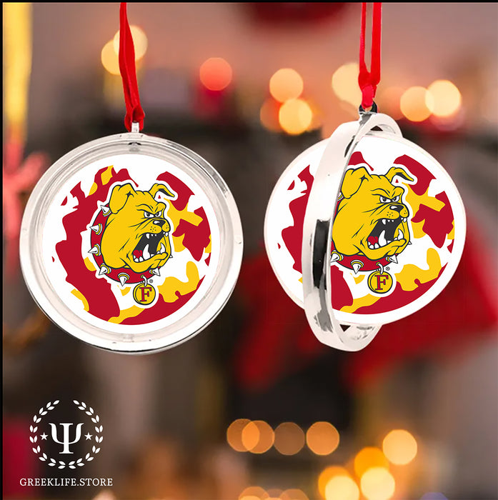 Ferris State University Christmas Reversible Flat Round Ornament