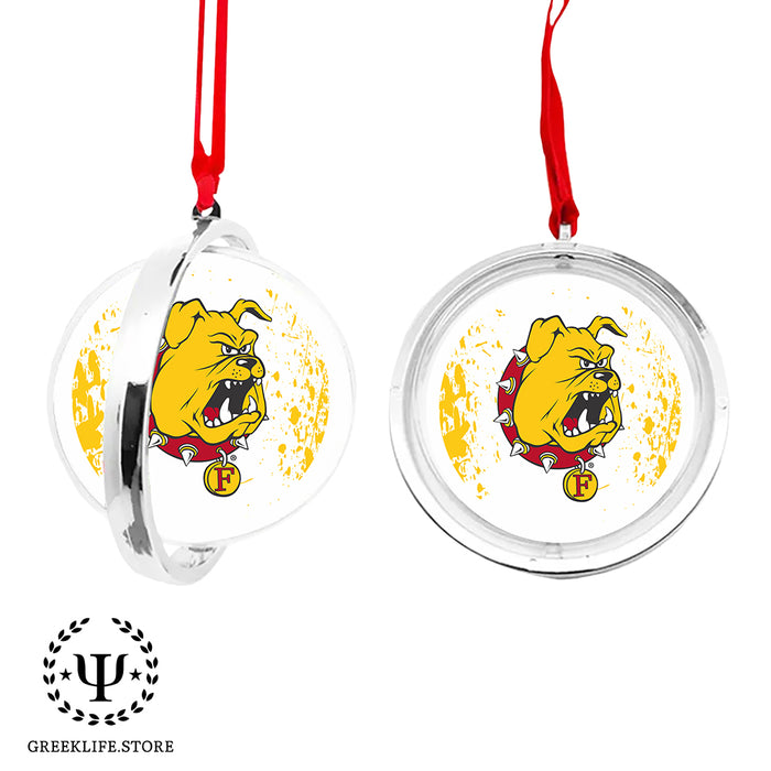 Ferris State University Christmas Reversible Flat Round Ornament
