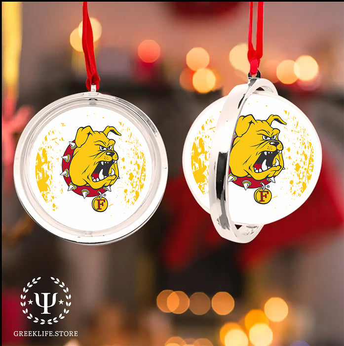 Ferris State University Christmas Reversible Flat Round Ornament