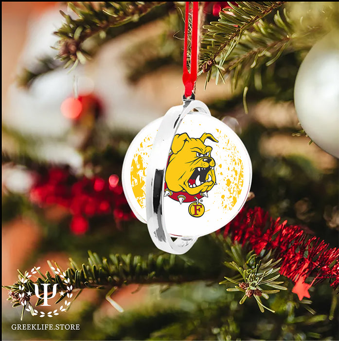 Ferris State University Christmas Reversible Flat Round Ornament