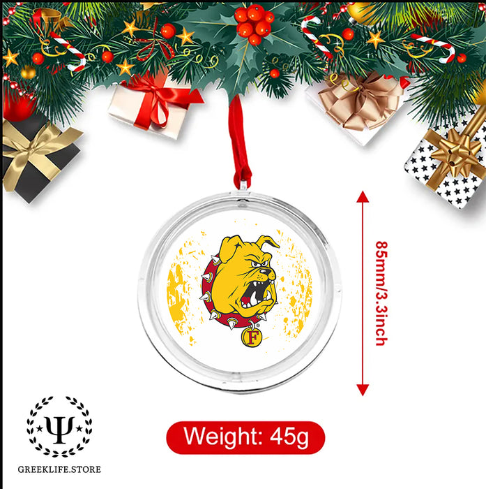 Ferris State University Christmas Reversible Flat Round Ornament