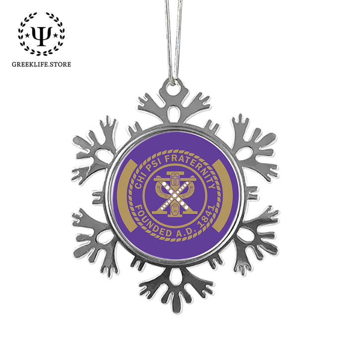 Chi Psi Christmas Ornament - Snowflake Metal