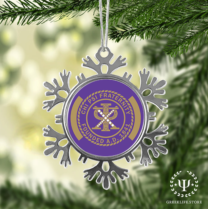 Chi Psi Christmas Ornament - Snowflake Metal