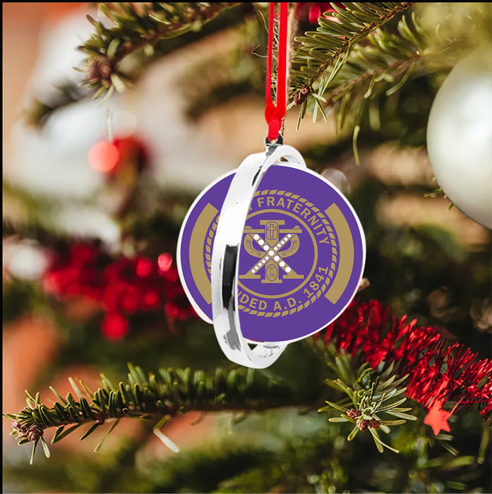 Chi Psi Christmas Reversible Flat Round Ornament